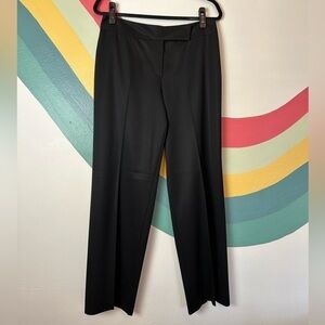 Escada New Wool Blend Solid Black Dress Pants Business Wear Pleated Trousers 8